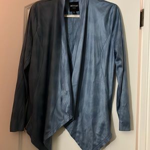 Open front jacket with 2 side zippers
